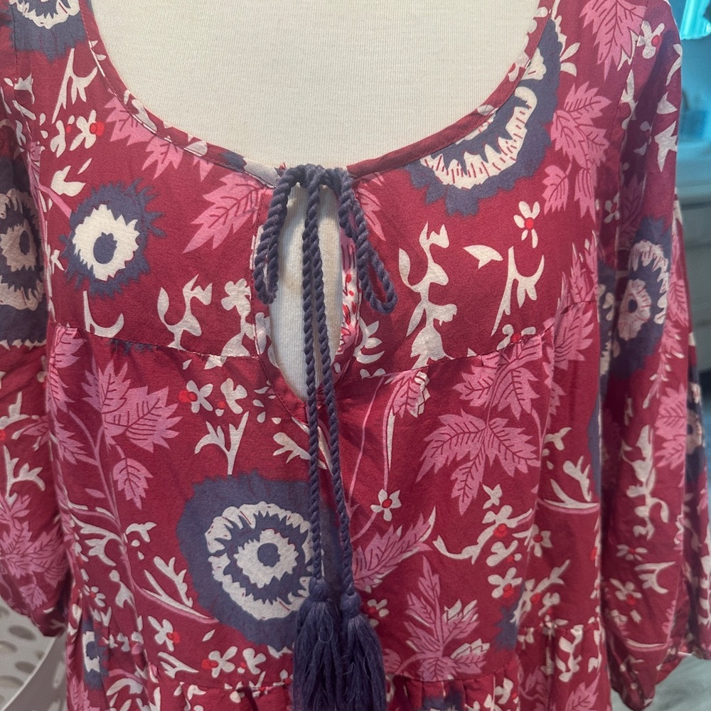 Floral Red and pink Boho maxi dress - Picture 3 of 9